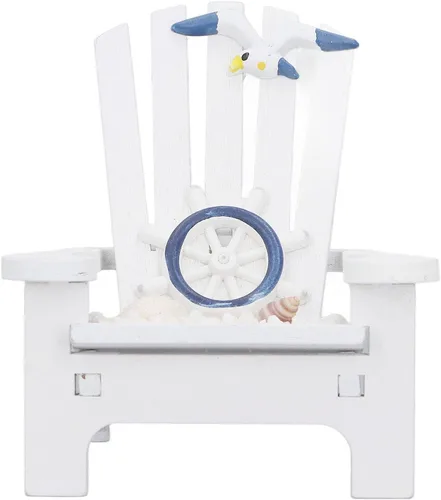 Vista 8 de Mini silla de playa, mini silla de playa de madera de estilo náutico, silla de playa resistente de pino natural para la sala de estar, baño