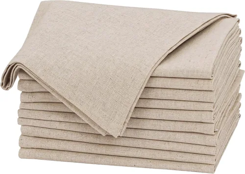 Vista 48 de Ruvanti Juego de 6 Servilletas de Lino, Servilletas de Tela de 18x18 pulgadas, Servilletas de Tela de Mezcla de Algodón y Lino Lavables, Suaves Negro
