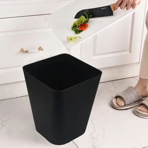 Vista 6 de Cubo de basura pequeño de 1.6 galones para baño, papelera para cocina, oficina, baño, paquete de 2 (1.6 galones (paquete de 2), color negro