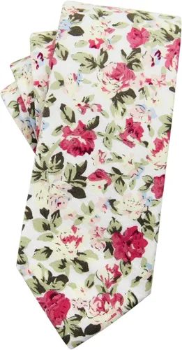 Vista 15 de Corbata de algodón floral para hombre, corbata delgada impresa de 2.56'' 01-Bean Pasta Rosa