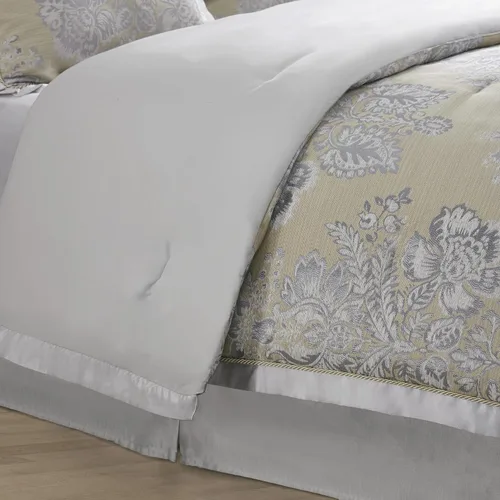 Vista 5 de CROSCILL Juego de edredón King, medallón floral jacquard de chenilla de lujo, edredón de sarga de microfibra para una cama tamaño King, edredón