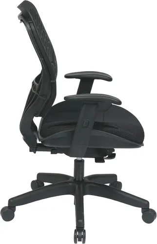 Vista 3 de Space Seating 86 REVV Series SpaceFlex - Silla de escritorio autoajustable con respaldo lumbar y asiento de malla acolchado, color cuervo y negro
