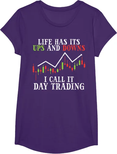 Vista 57 de Life Ups And Downs Day Trading Crypto Stock Market Trader T-Shirt, Negro