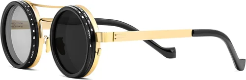 Vista 10 de FEISEDY Gafas de sol redondas polarizadas ajustables para hombres y mujeres Negro