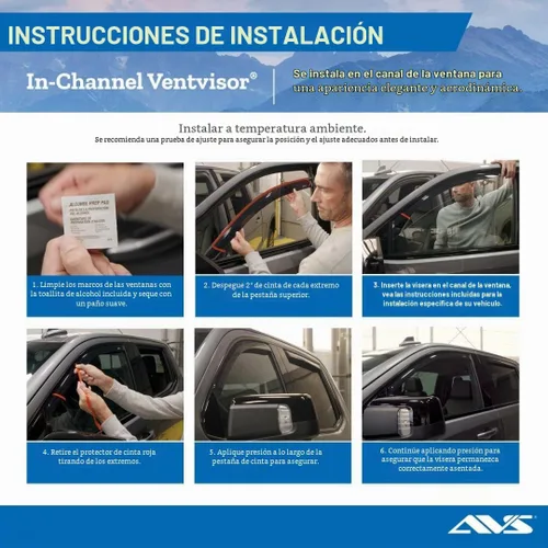 Vista 4 de Auto Ventshade [AVS] Deflectores de lluvia en canal para Jeep Grand Cherokee L 2021-2025 Viseras para ventanas, 4 piezas - Humo 194335