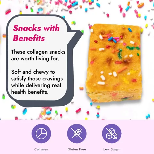 Vista 5 de 321glo Brownie de proteína de colágeno, sin gluten, bajo en azúcar, aperitivo keto para mujeres, hombres y niños, 0.66 onzas de proteína, 0.26 onzas