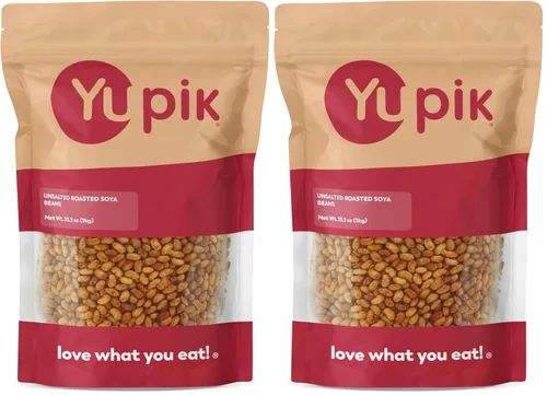 Vista 5 de Yupik Frijoles de soja tostados sin sal, 2.2 libras (35.2 onzas), aperitivo alto en proteínas, vegano, sin gluten, kosher, sabor a nuez, fuente