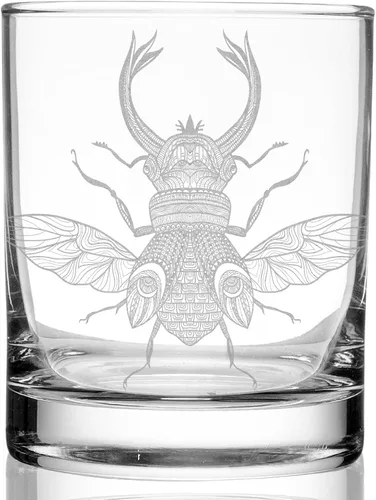 Vista 5 de SPIRIT ANIMAL BEAR - Rocas de whisky grabadas de vidrio de 11.5 onzas Inspirado en criaturas de animales de la naturaleza Gran idea de regalo