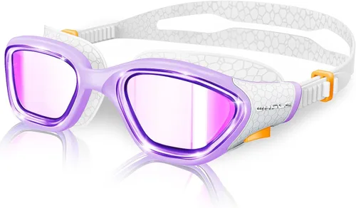 Vista 11 de Whale Gafas de natación polarizadas antiniebla, unisex, 100% protección UV, gafas antivaho de alta definición, visión de gran angular