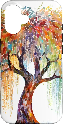Vista 32 de Weeping Willow Tree Colorful Mosaic Case for iPhone 17