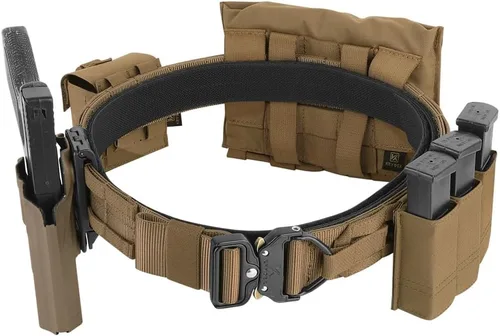 Vista 5 de KRYDEX Cinturón de liberación rápida Molle de combate táctico interior y exterior de 1.75 pulgadas con anillo en D