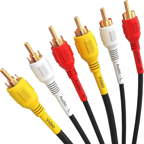 Vista 3 de Cmple - Cable de audio y video compuesto 3-RCA A/V AV Oro - 3 pies