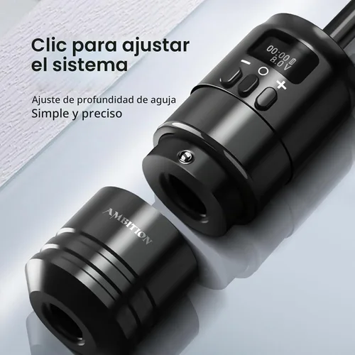 Vista 5 de Ambition Agarre de batería de tatuaje 2 en 1 - Mango de control inalámbrico, pantalla digital eléctrica, interfaz RCA de agarre de aguja especial