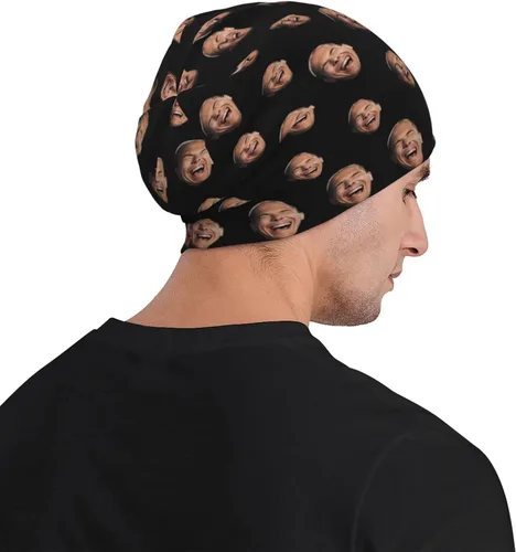 Vista 6 de Gorro de béisbol con cara personalizada, gorra de béisbol de hip hop, sombrero de punto divertido