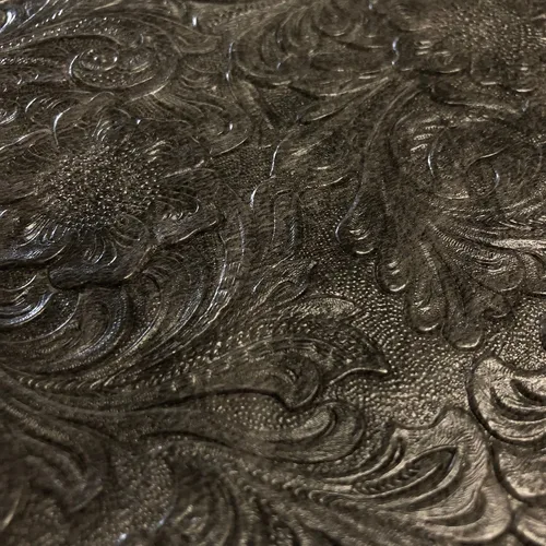 Vista 5 de The Yard - Tela de cuero sintético de vaquero occidental, vinilo en relieve, manualidades y tapicería de cuero sintético, 54 pulgadas (negro)
