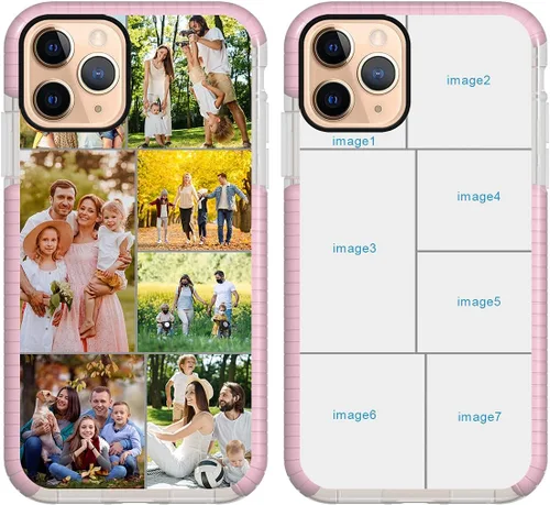 Vista 21 de Funda de teléfono personalizada para iPhone 11 Pro Max personalizada con collage de múltiples imágenes, fundas resistentes a los arañazos, a