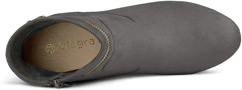 Vista 5 de Allegra K Botas de tacón medio de tobillo con punta redonda para mujer