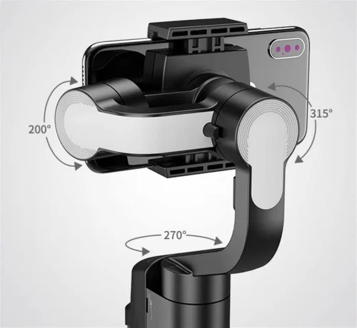 Vista 7 de Estabilizador de cardán para smartphone, estabilizador de cardán de mano de 3 ejes, estabilizador de cardán plegable, soporte de teléfono portátil