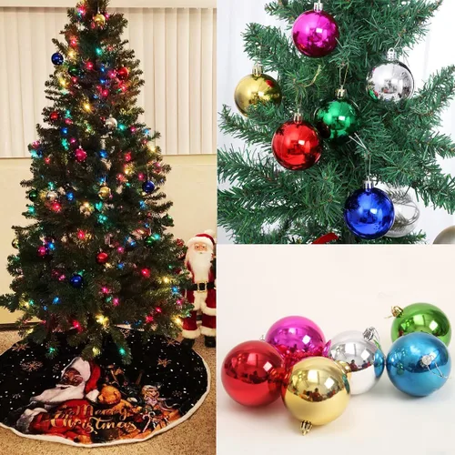 Vista 7 de AllBeauty - Bolas de Navidad de 24 quilates y 1.575 in, decoración esencial para el árbol de Navidad, inastillables, para interiores y fiestas