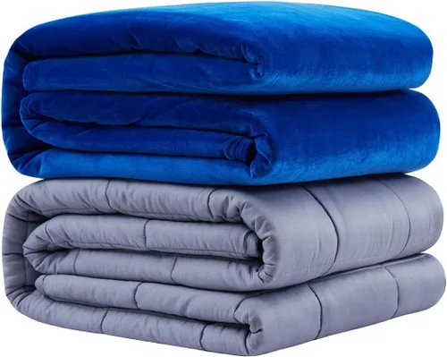 Vista 9 de ZZZhen - Manta con peso de alta transpirabilidad - 48''x72'' 15LB - Mantas pesadas premium - Sueño tranquilo para adultos y niños, edredones Gris