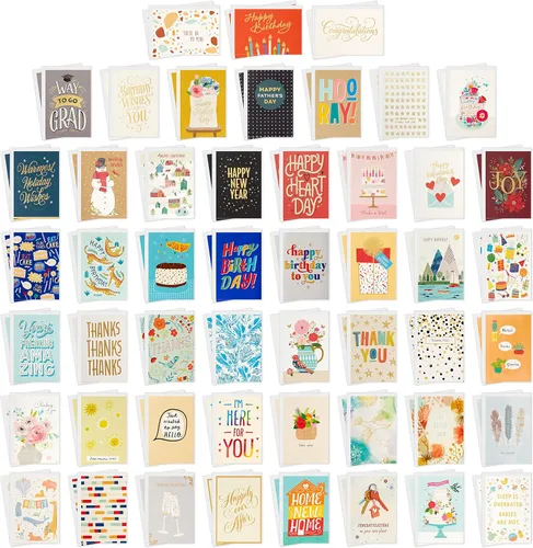 Vista 3 de Hallmark Conjunto en caja de tarjetas de felicitación en blanco surtidas para todas las ocasiones con organizador de tarjetas