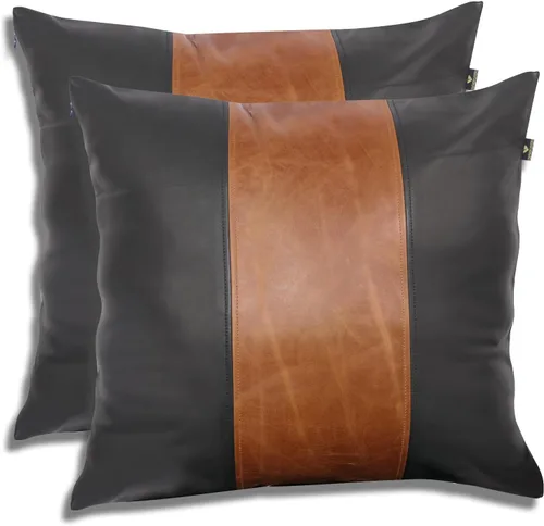 Vista 38 de Funda de almohada de cuero de cordero 100% cuero de cordero – Funda de cojín para sofá – Fundas decorativas para sala de estar y dormitorio, cuero