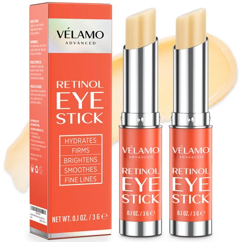 Vista 14 de VELAMO ADVANCED Retinol Eye Stick: bálsamo renovador y reafirmante debajo de los ojos para ojeras, hinchazón, líneas finas y arrugas, esenciales