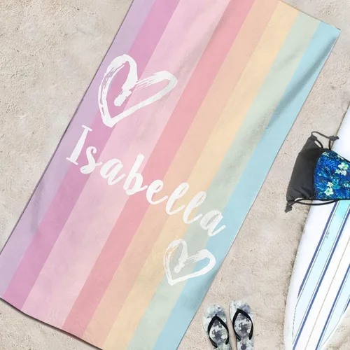 Vista 6 de Toallas de playa personalizadas para niños, toallas de playa personalizadas con nombres, regalos personalizados para niños pequeños, niñas