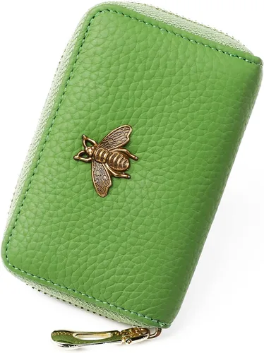 Vista 37 de imeetu Soporte para tarjetas de crédito RFID, cartera pequeña de cuero con cremallera para mujer
