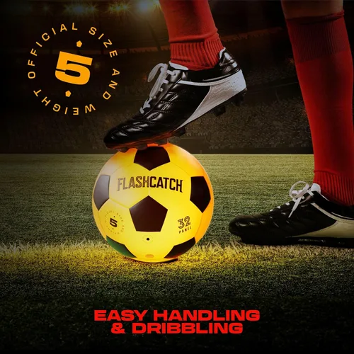 Vista 5 de FlashCatch Balón de fútbol iluminado – brilla en la oscuridad – NO 5 – Regalos de equipo deportivo para niños y niñas de 8 a 15 años en adelante