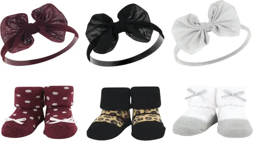 Vista 9 de Hudson Baby Conjunto de regalo de diadema y calcetines para niña