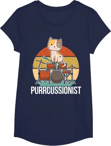 Vista 33 de Funny Percussion Drummer Drumming Drums Saying I Kitten Cat Camiseta, Negro, S