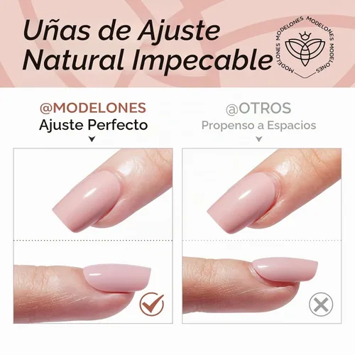 Vista 7 de modelones 64 uñas postizas de punta francesa a presión, uñas postizas cortas de almendra a presión con pegamento de uñas, pestañas adhesivas, lima