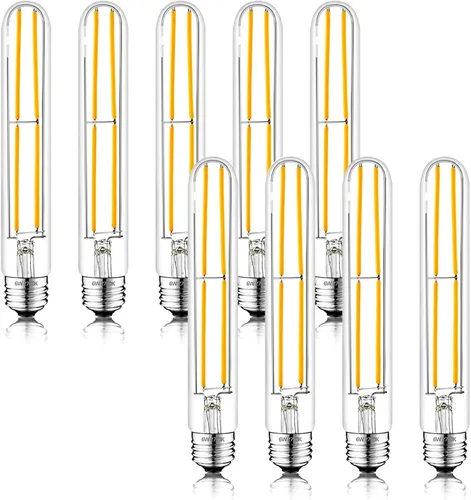 Vista 20 de Bombilla LED E26 de 7.3 pulgadas, 6 W, regulable, bombillas Edison blancas suaves de 2700 K, 800 lm, igual a 80 W, tubular T10 T9, bombilla larga
