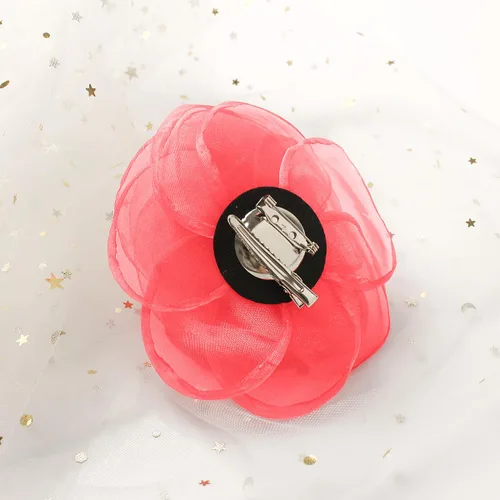 Vista 44 de adorables broches de rosas, clip para el cabello de flores de seda para mujer [joyas], sin metal, Rojo, XOTW05C4