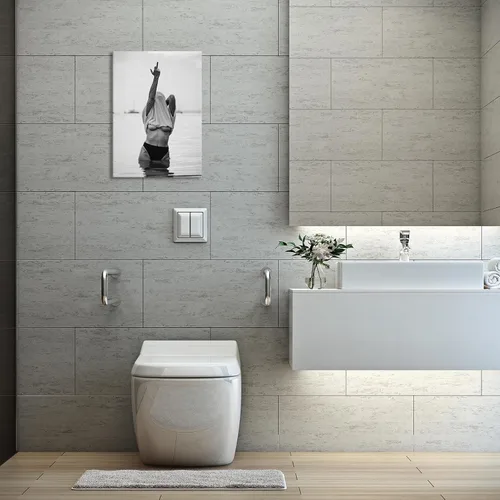 Vista 6 de Enveable Pósteres retro feministas con el dedo medio, lienzo blanco y negro, arte de pared, fotografía de moda, impresión fotográfica, mujer sexy