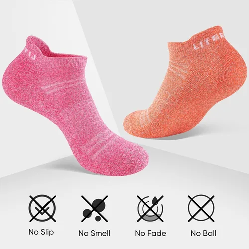 Vista 3 de calcetines tobilleros para mujer, 6 pares de calcetines deportivos con suela acolchada