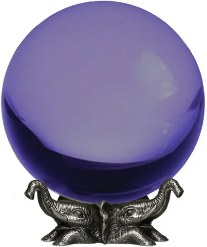 Vista 7 de Amlong Crystal Bola de cristal rosa de 8 pulgadas (7.874 in) con soporte de elefante