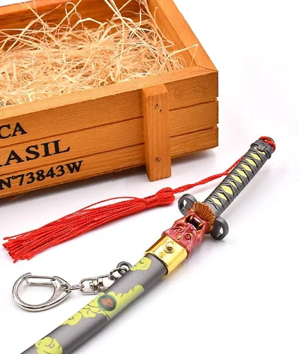 Vista 6 de Batustou 8.66" Valorant Onimaru Kunitsuna Katana Key Chain Mini Sword Game Katana Keychain Backpack Keyring Desk Decoration