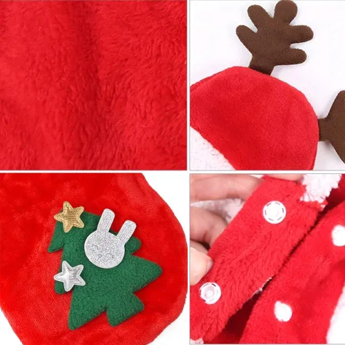 Vista 5 de Disfraz de Navidad para mascotas, ropa para perros y gatos pequeños y medianos