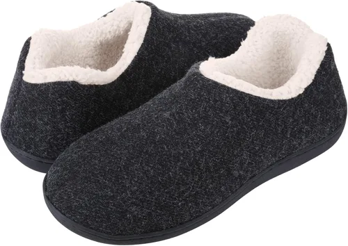 Vista 2 de Leisurely Pace Pantuflas de invierno de espuma viscoelástica para mujer espalda cerrada forro polar pantuflas para interiores y exteriores