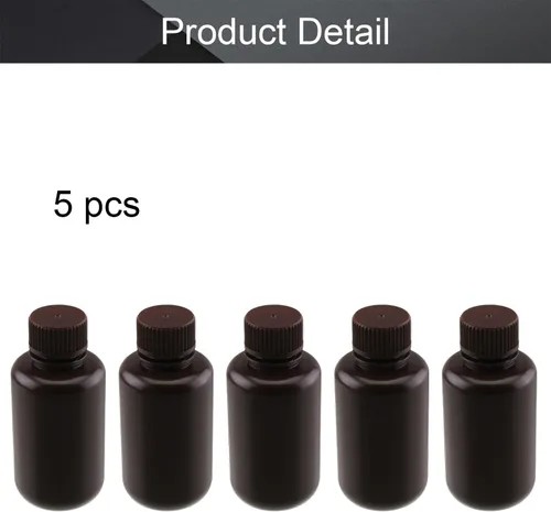 Vista 4 de Othmro 5 botellas de plástico de reactivo químico de laboratorio, 3.4 fl oz/3.38 onzas líquidas de boca pequeña/recipientes de almacenamiento
