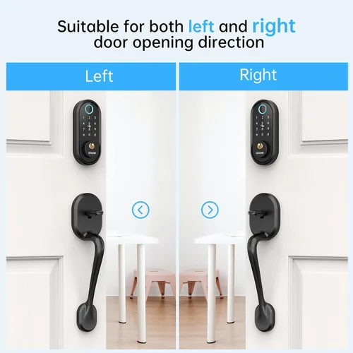 Vista 9 de Cerraduras inteligentes para puerta delantera con asa: cerradura de puerta de entrada sin llave SMONET con juego de manija Cerraduras digitales