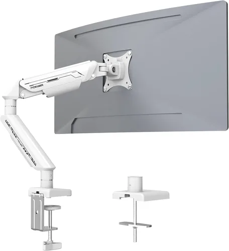 Vista 9 de Fydeamer Brazo de monitor dual para pantallas de 17 a 35 pulgadas de hasta 24.2 libras, soporte ergonómico de monitor de resorte de gas con ajuste