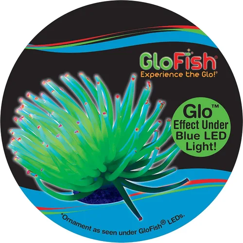 Vista 4 de Adornos de anémona GloFish, decoraciones para pecera, decoraciones para acuario, crea un efecto brillante