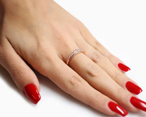 Vista 4 de CloseoutWarehouse Anillo de plata de ley 925 con circonita cúbica transparente (viene en colores)