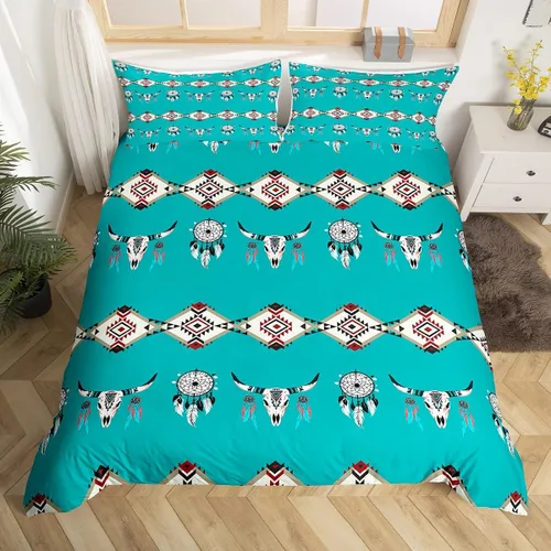 Vista 19 de Juego de funda de edredón con diseño de caballos, atrapasueños para niños, adolescentes, hombres, funda de edredón con estampado de caballos