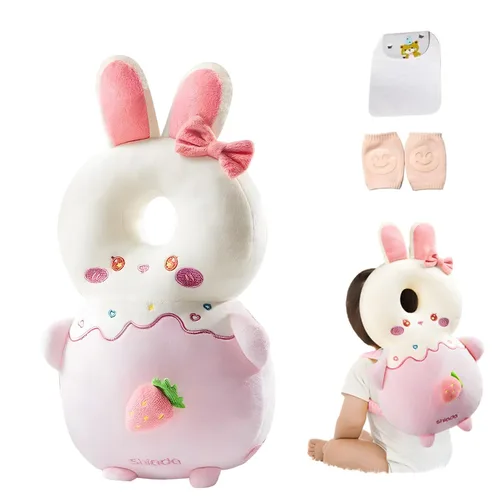 Vista 9 de Mochila protectora de cabeza de bebé, mochila de protección para la cabeza del bebé con rodilleras para bebé, función de alarma para caminar y Corgi