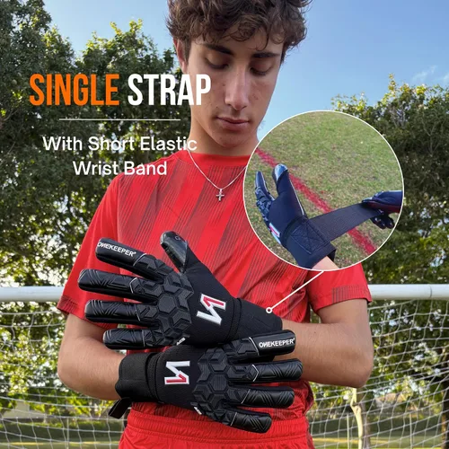 Vista 7 de ONEKEEPER ACE Guantes de portero – Protección sin dedos – Guantes de portero de fútbol profesional para niños, jóvenes y adultos – látex de contacto