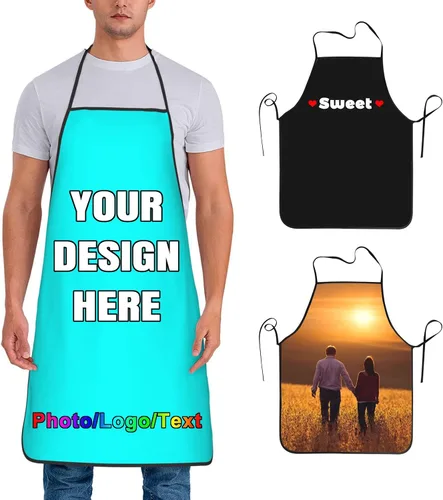 Vista 18 de Delantal de chef personalizado para hombres y mujeres, para cocinar, con nombre, logotipo, foto, regalos de cocina para familiares y amigos